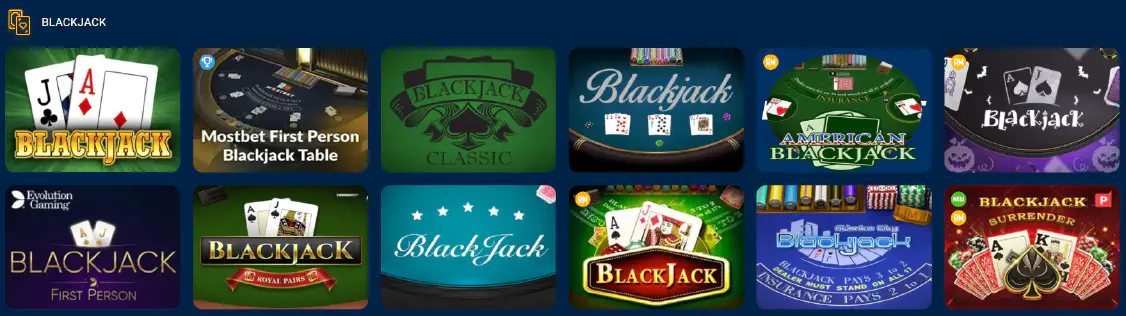 Blackjack Mostbet
